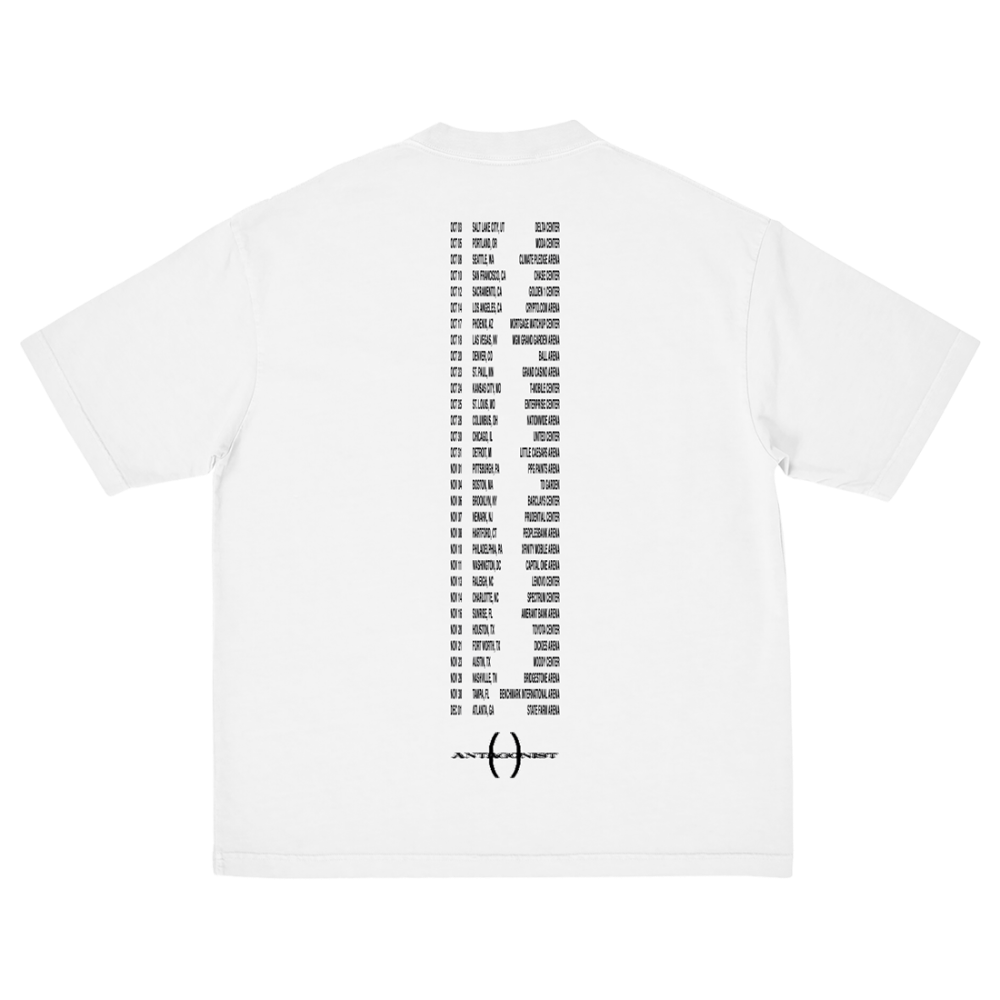 Antagonist Tour 2.0 White Tour T-Shirt Back